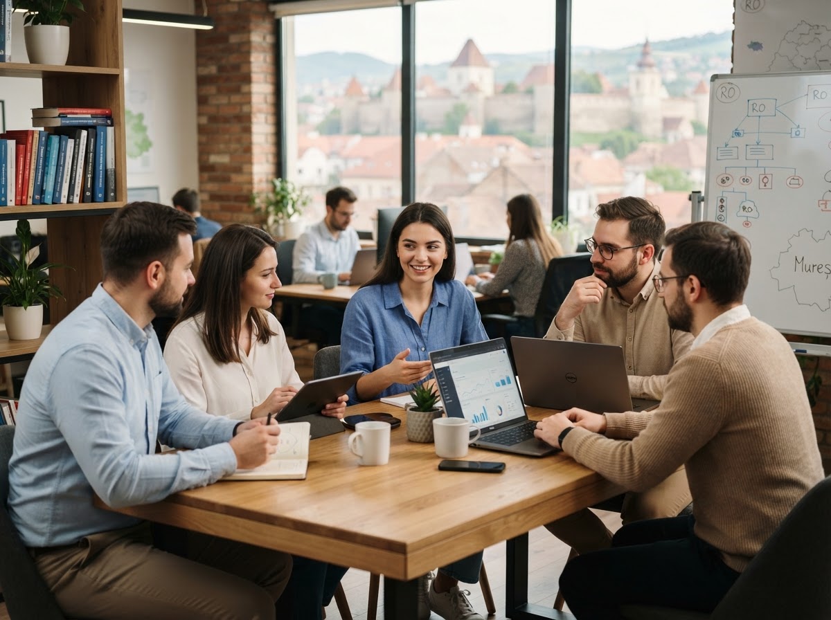CryptoMureș Hub — echipă analizând date de piață pentru optimizare financiară
